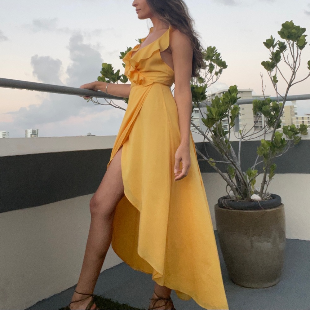 Privacy Please Yellow Ruffle Dress - Picture 2 of 4